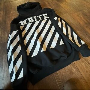 Off-White Black and White Chevron Hoodie